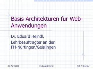 Basis-Architekturen für Web-Anwendungen
