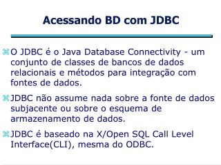 Acessando BD com JDBC