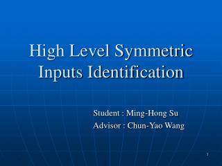 High Level Symmetric Inputs Identification
