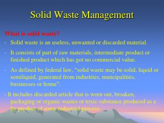 Solid Waste Management