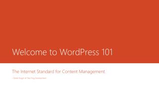 Welcome to WordPress 101