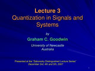 Lecture 3 Quantization in Signals and Systems