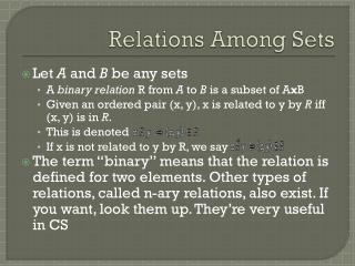 Relations Among Sets