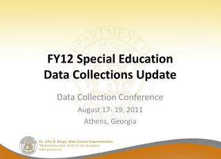 FY12 Special Education Data Collections Update