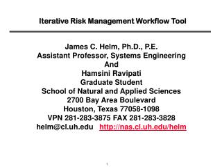 Iterative Risk Management Workflow Tool