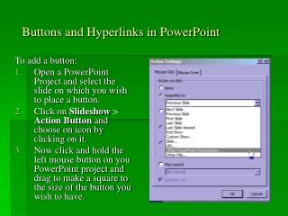 Buttons and Hyperlinks in PowerPoint