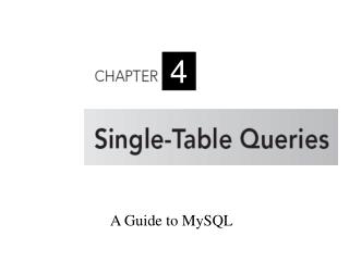 A Guide to MySQL