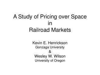 A Study of Pricing over Space in Railroad Markets
