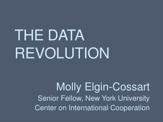 The Data Revolution