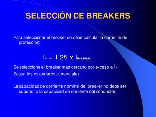 SELECCIÓN DE BREAKERS