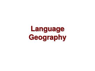 Language Geography