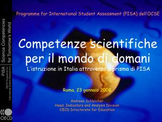 Programme for International Student Assessment (PISA) dell’OCSE