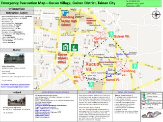 Emergency Evacuation Map—Xucuo Village, Guiren District, Tainan City