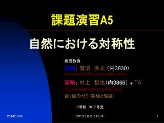 課題演習 A5 自然における対称性