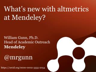 What’s new with altmetrics at Mendeley?
