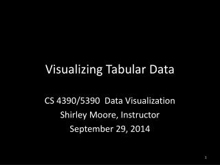 Visualizing Tabular Data