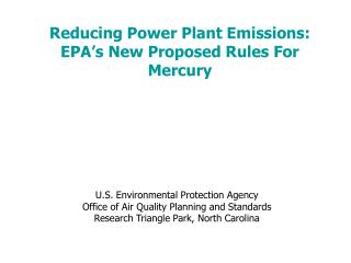 Reducing Power Plant Emissions: EPA’s New Proposed Rules For Mercury