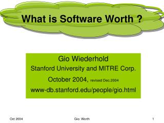 What is Software Worth ?
