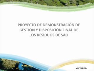 Proyecto DE deMONSTRAción de GEstión y Disposición FINAL DE los Residuos de S AO