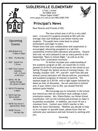 Principal’s News