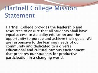 Hartnell College Mission Statement