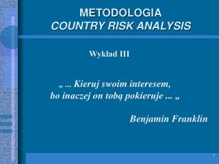 METODOLOGIA COUNTRY RISK ANALYSIS