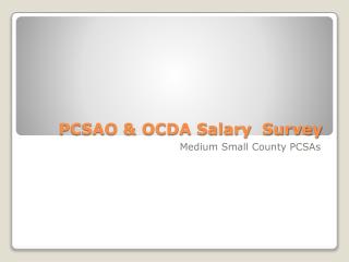 PCSAO &amp; OCDA Salary Survey