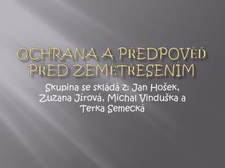 Ochrana a předpověď před zemětřesením