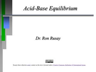 Acid-Base Equilibrium