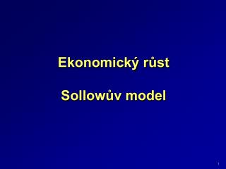 Ekonomický růst Sollowův model