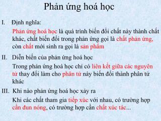 Phản ứng hoá học