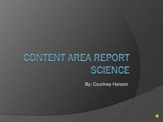 Content Area Report Science