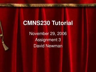 CMNS230 Tutorial