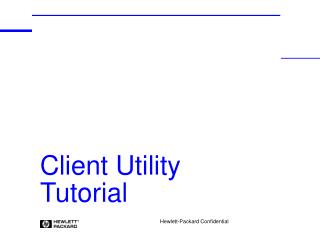 Client Utility Tutorial