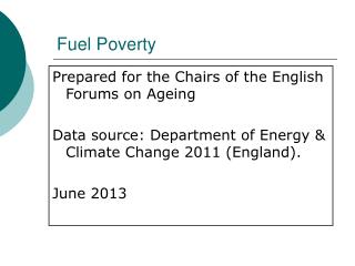 Fuel Poverty