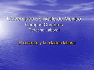 Universidad del Valle de México Campus Cumbres Derecho Laboral