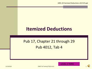 Itemized Deductions