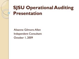 SJSU Operational Auditing Presentation
