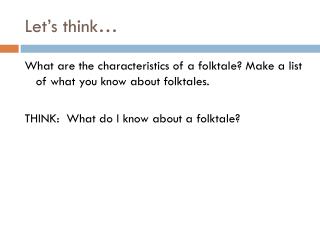 Let’s think…