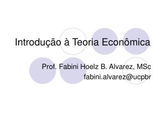 Introdução à Teoria Econômica