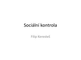 Sociální kontrola