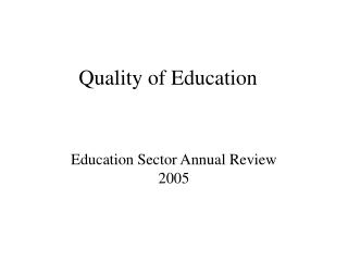 Quality of Education