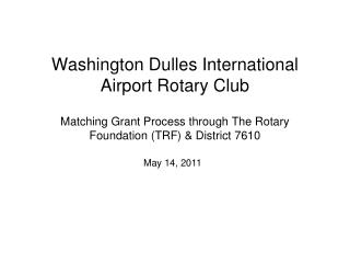 Washington Dulles International Airport Rotary Club