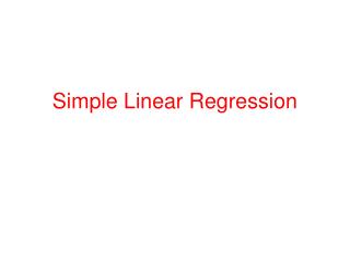 Simple Linear Regression