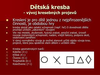 Dětská kresba - vývoj kresebných projevů