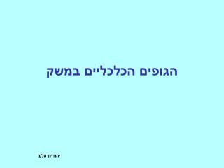 הגופים הכלכליים במשק