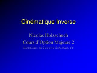 Cinématique Inverse