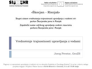 Vrednotenje trajnostnosti upravljanja z vodami