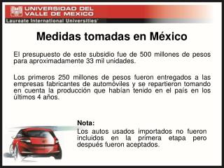 Medidas tomadas en México