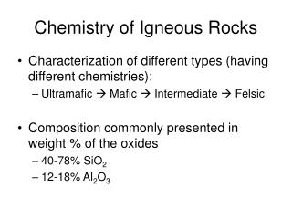 Chemistry of Igneous Rocks